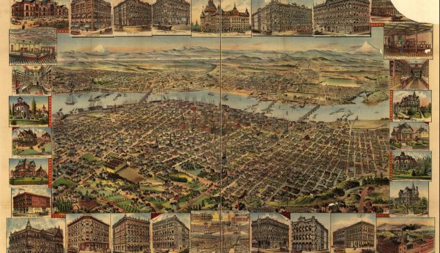A map of Portland, Oregon in 1890.